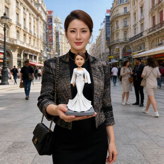 Custom Beauty Lover Bobblehead for Her handmade from photo