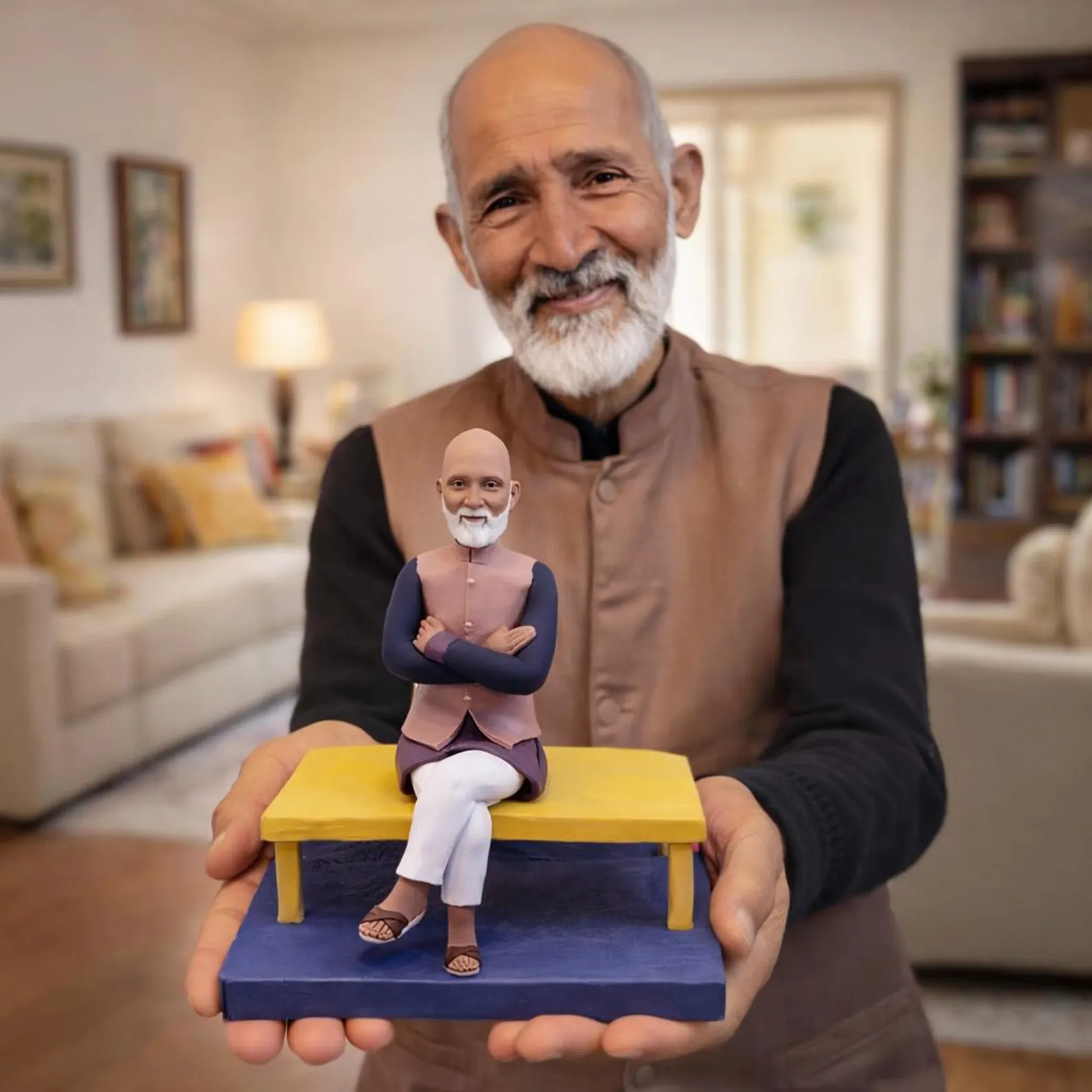 Custom Bobblehead for Grandpa from Photo – Birthday Gift handmade from photo
