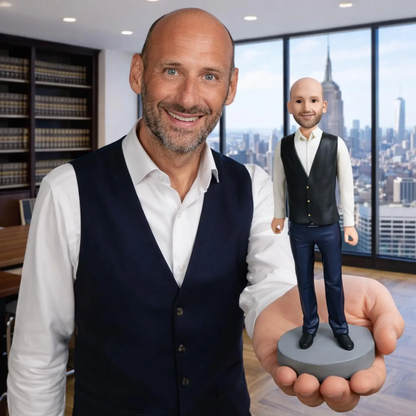 Custom boss figurine from photo as personalized executive gift for office decor