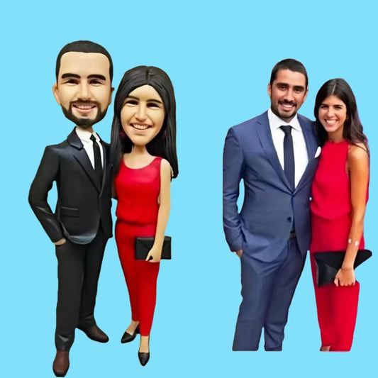 Personalized Custom Couple Bobbleheads from Your Photos - Perfect Anniversary & Wedding Gift - uDesign Gift