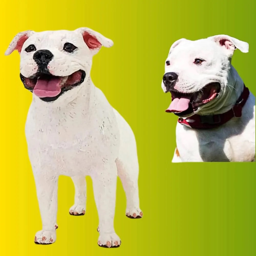 Custom pet figurine, Personalized american bull dog portrait figure, unique gifts for pet lover, pet memorial, pet loss