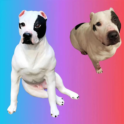 Custom pet figurine, Personalized pit bull dog portrait figure, unique gifts for pet lover, pet memorial, pet loss