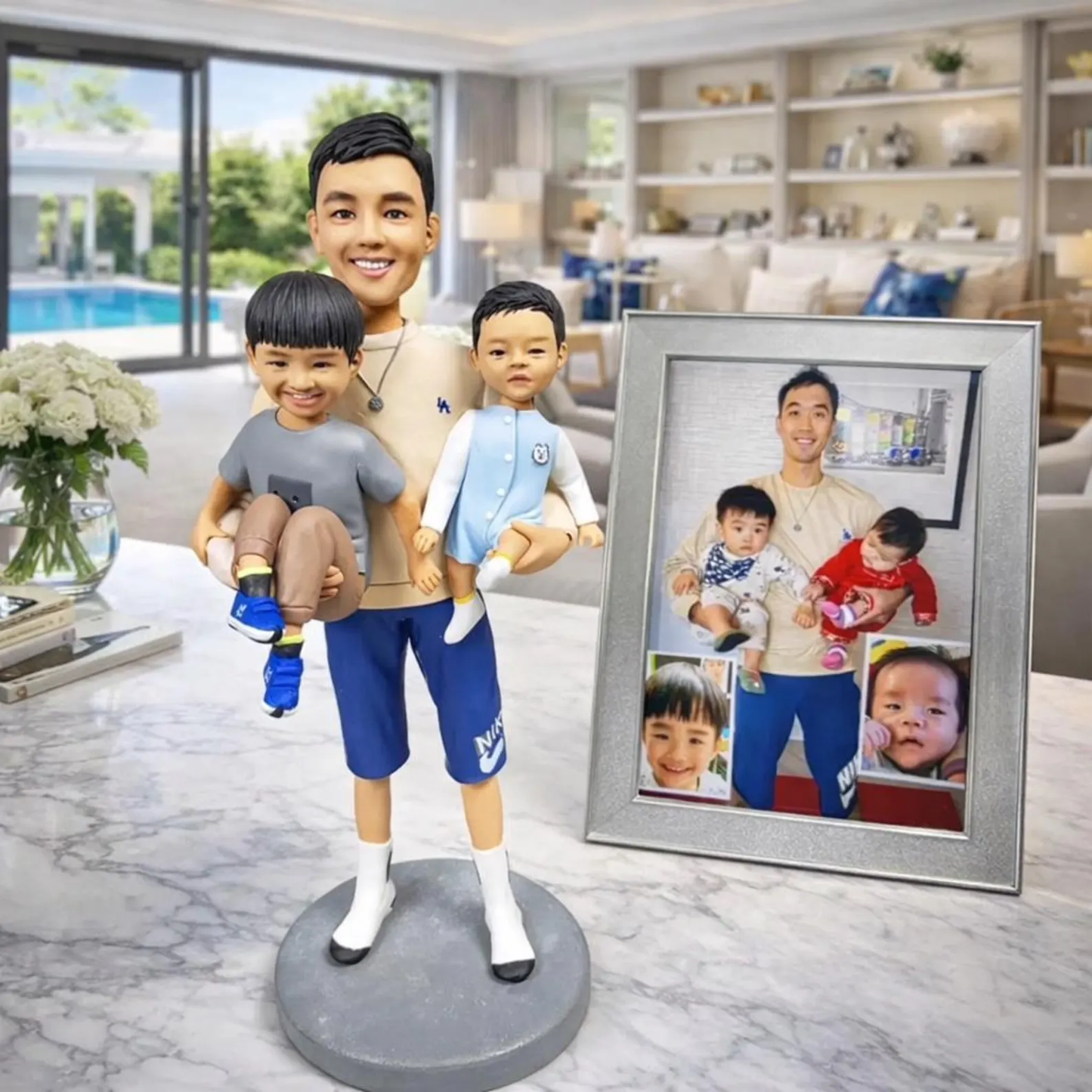 Custom Family of 3 Figurines from Photo handmade from photo