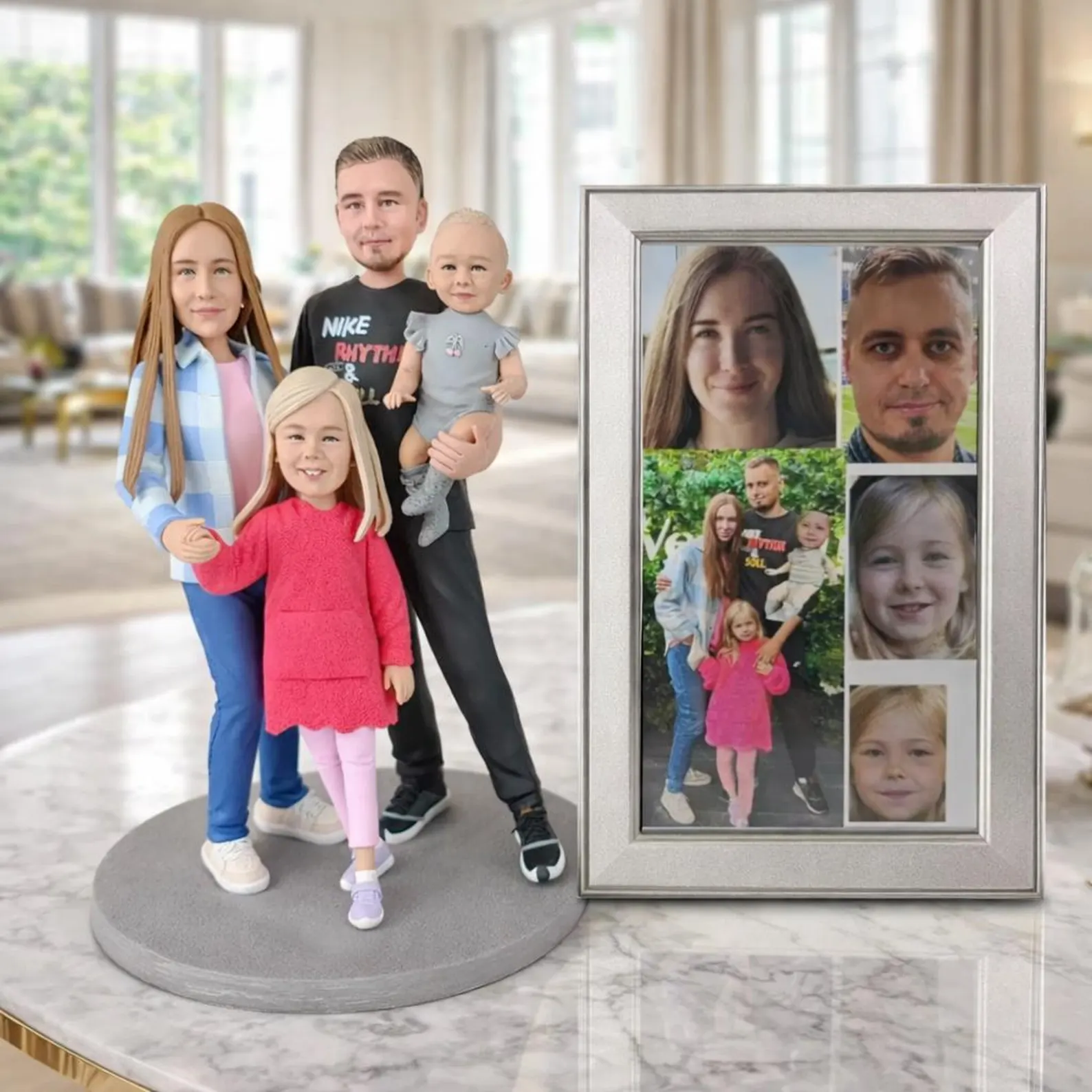 Custom Family of 4 Figurines from Photo handmade from photo