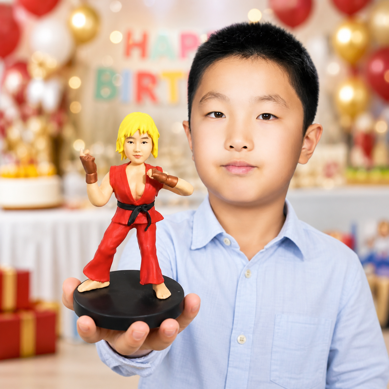 Custom Gaming Kid Bobblehead from Photo – Birthday Gift handmade from photo