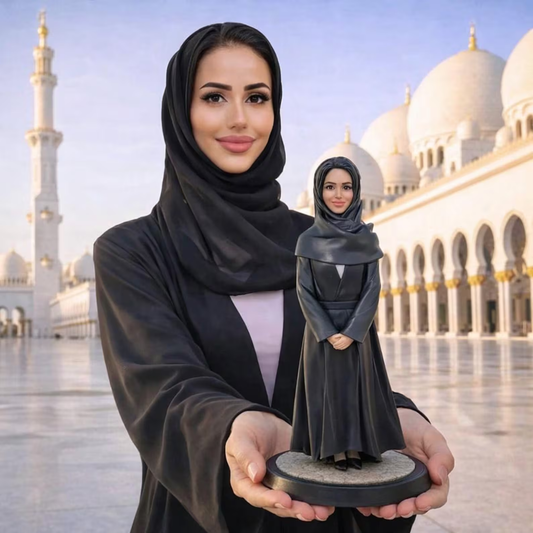 Custom Muslim woman bobblehead from photo as personalized Ramadan  figurine gift