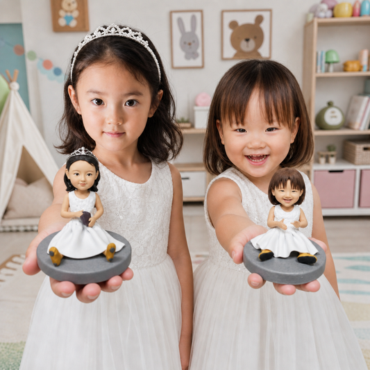 Custom Sibling Figurines from Photo – Family Keepsake handmade from photo