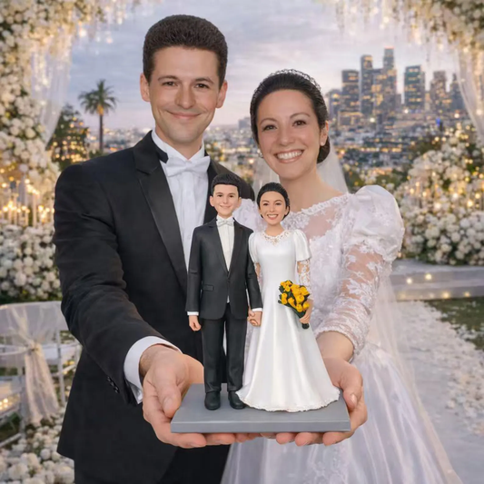 Custom Wedding Cake Topper from Photo – Bride and Groom handmade from photo
