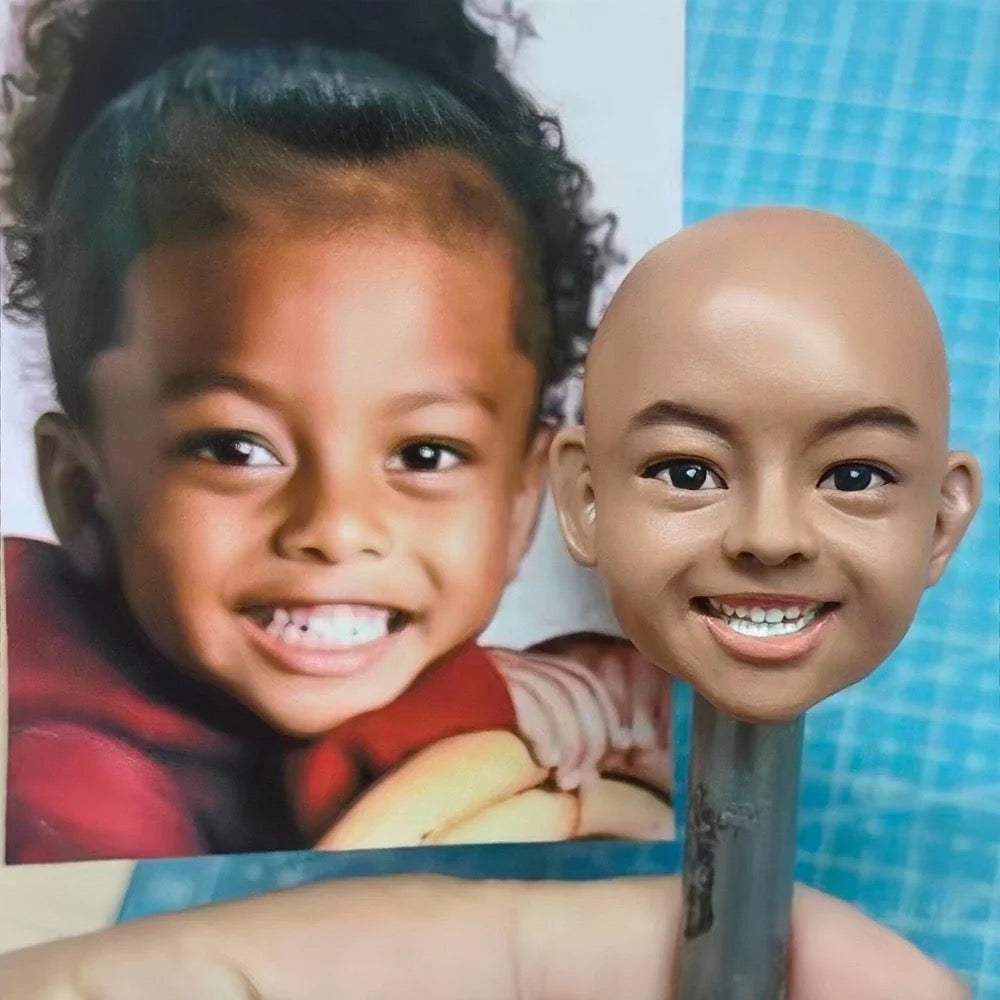 personalized kid figurine - Personalized 3D child Portrait bobblehead from Photo - Unique Handmade Gift for Baby Shower, Birthday, or Newborn (Copy) - uDesign Gift