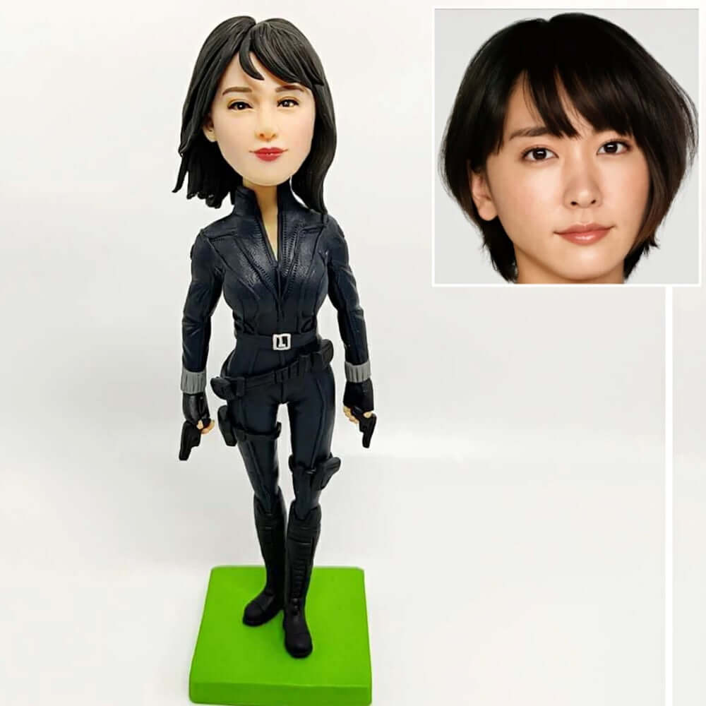 custom black widow bobblehead from your photo, personalized marvel figure gifts for marvel fans