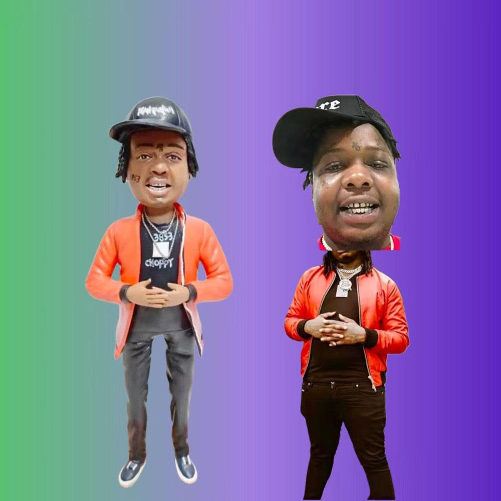 Custom bobblehead from photo, personalized figurine cake topper, unique handmade gift at www.udesigngift.com
