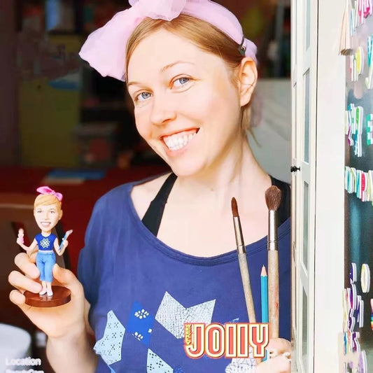 Custom bobblehead from photo, personalized figurine cake topper, unique handmade gift at www.udesigngift.com