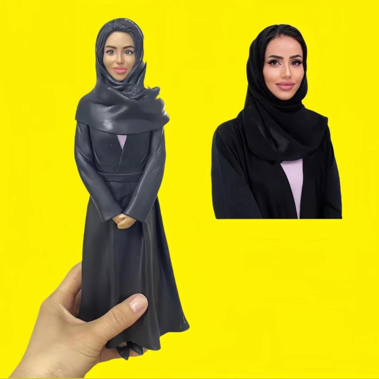 custom bobblehead figure muslim from photo, personalized figurine cake topper, unique handmade gift at www.udesigngift.com