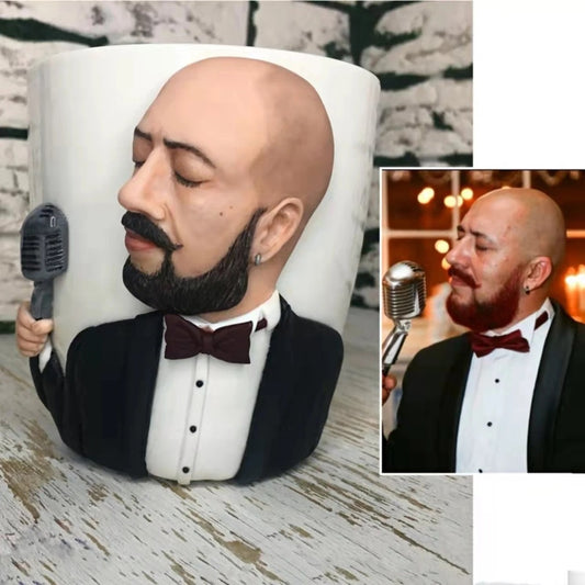 Custom Figurine Mug With Picture- Personalized 3D Portrait figure Coffee Mug, Handmade Gift for Coffee Lovers