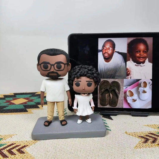 Custom dad daughter funko pop from photo, personalized Pop figure Gift for family reunion - uDesign Gift