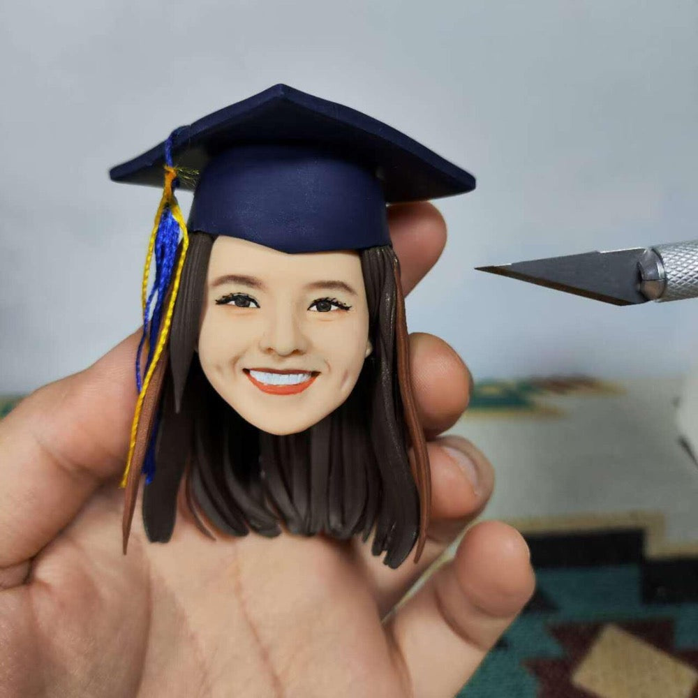 Custom Graduation Bobblehead for Him - Personalized Figurine Graduation Gifts from Photo - Unique Handmade Gift for boys, girls, students - uDesign Gift