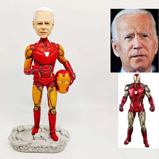 custom iron man bobblehead from your photo, personalized marvel figure gifts for marvel fans