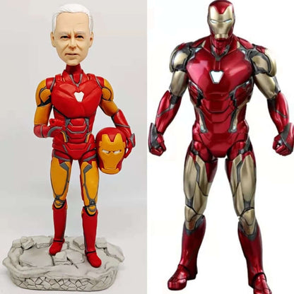 custom iron man bobblehead from your photo, personalized marvel figure gifts for marvel fans