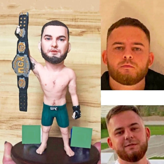 personalized custom ufc fighter bobblehead with  belts