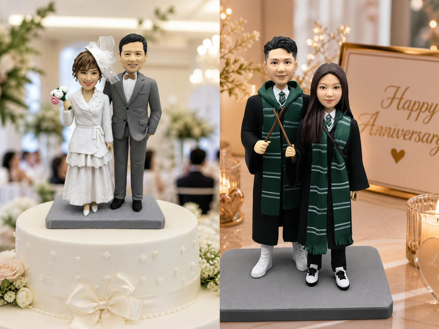 Custom Couple Bobblehead from Photo – Personalized Wedding, Anniversary & Parents Gift - uDesign Gift
