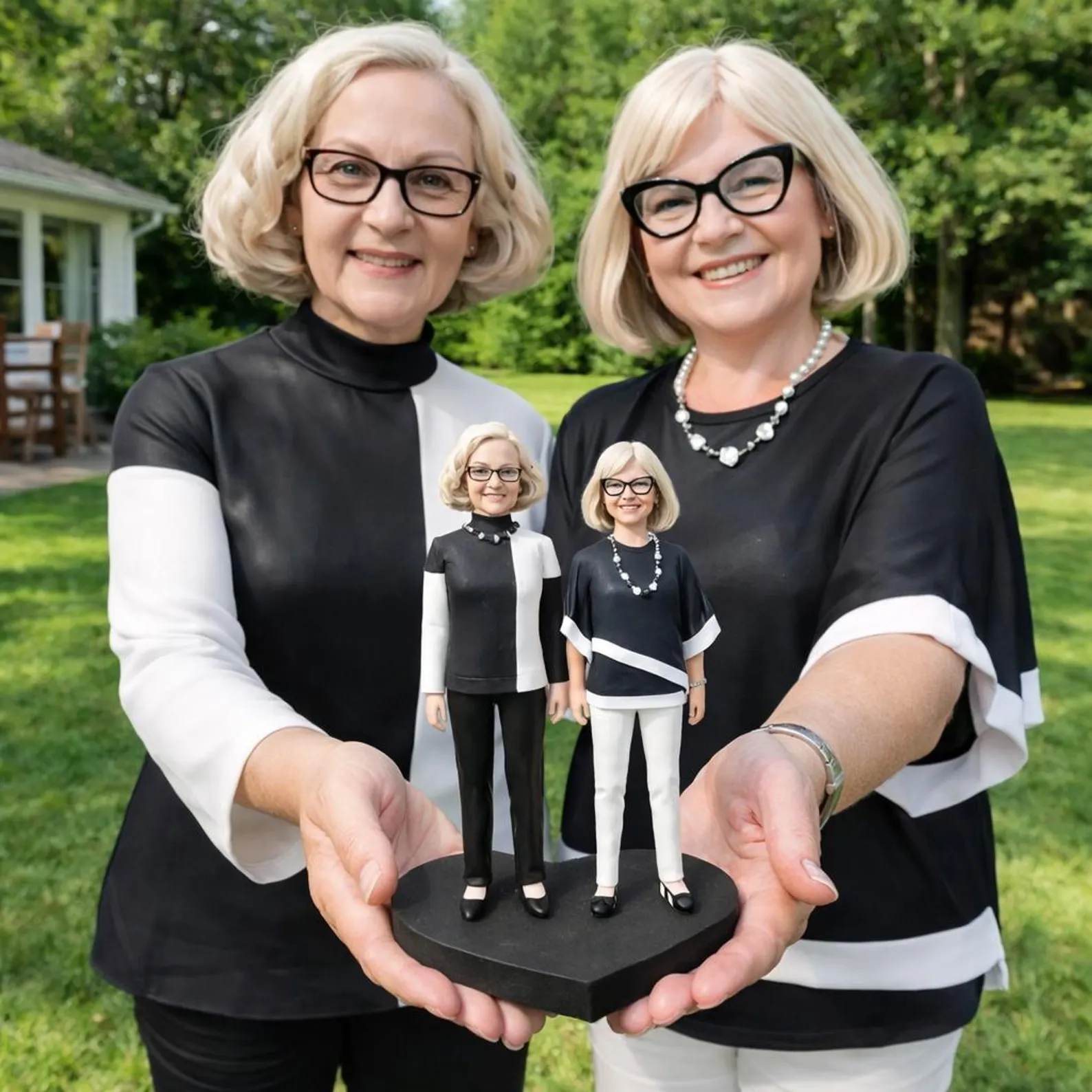 Custom Family of 4 Bobbleheads with Pet from Photo - uDesign Gift
