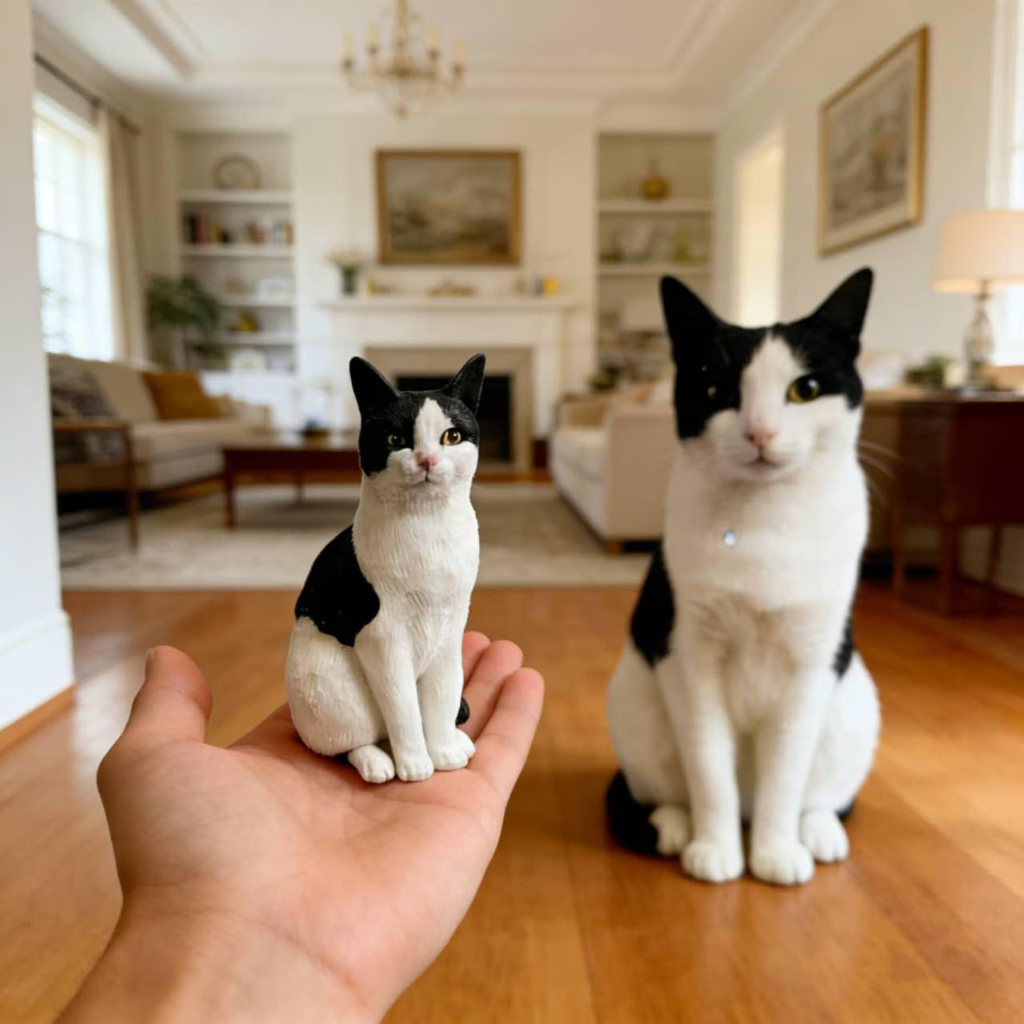 Cat Memorial Figurine From Photo – Personalized Keepsake