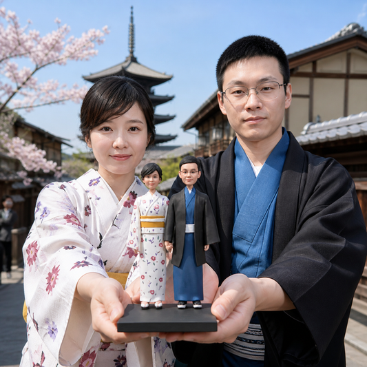Funny couple figurine from photo as playful anniversary or birthday gift