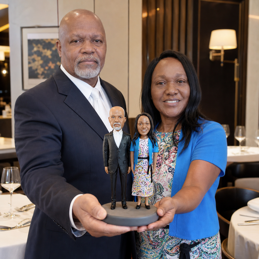 Parents anniversary gift custom couple bobblehead from photo as family keepsake