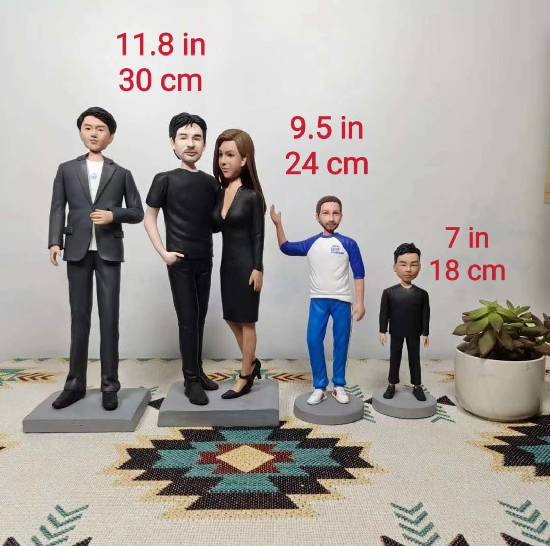 Custom bobblehead size options for personalized anniversary gifts and couple keepsakes