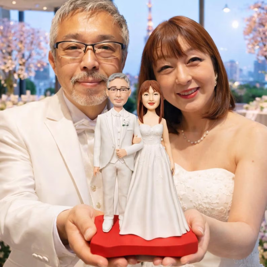 Personalized couple figurine from photo as handmade anniversary keepsake gift