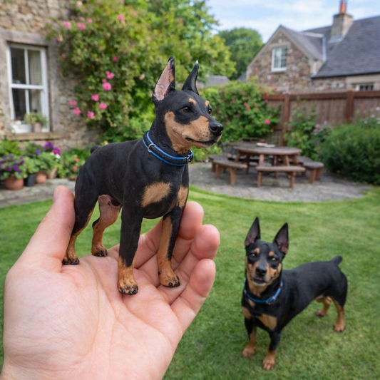 Personalized dobermann dog Figurine handmade from photo