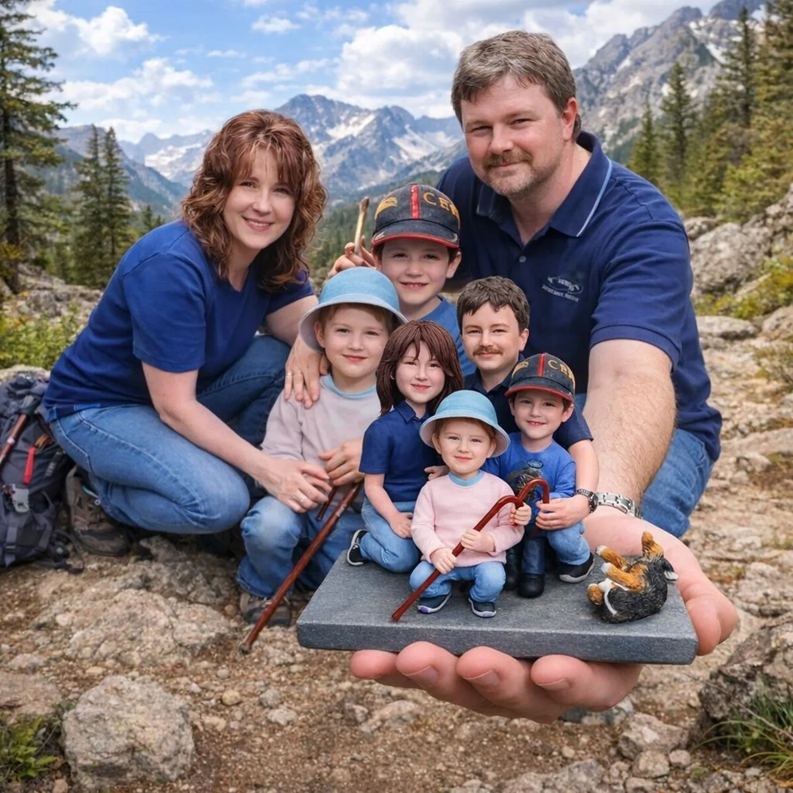 Personalized Family of 4 Bobbleheads handmade from photo