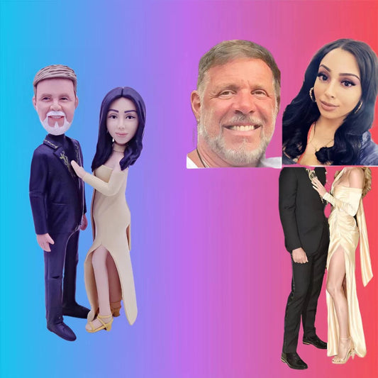 Personalized Custom Couple Bobbleheads from Your Photos - Perfect Anniversary & Wedding Gift - uDesign Gift