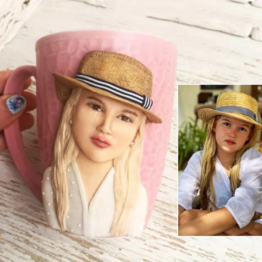 Custom Figurine Mug With Picture- Personalized 3D Portrait figure Coffee Mug, Handmade Gift for Coffee Lovers
