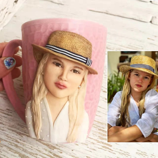 Custom Figurine Mug With Picture- Personalized 3D Portrait figure Coffee Mug, Handmade Gift for Coffee Lovers