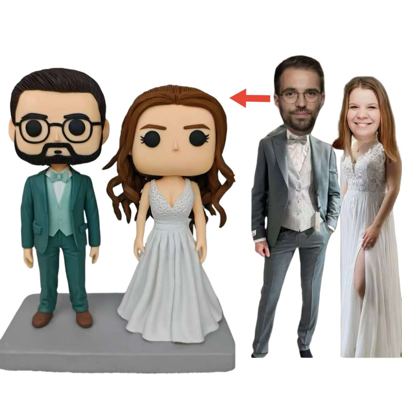 Custom Funko Pop Couple- Personalized Pop Figure from photo, unique handmade Gift for Wedding & Anniversary - uDesign Gift