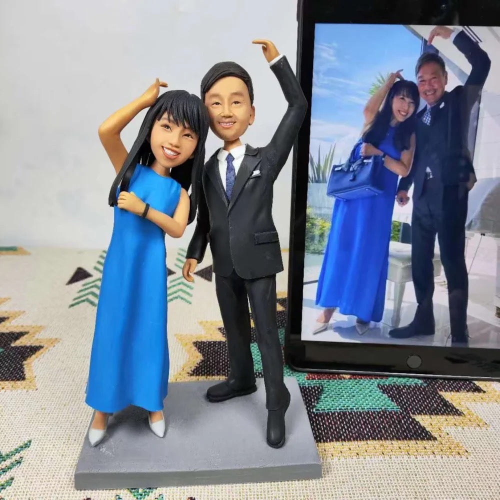 Personalized Custom Couple Bobbleheads from Your Photos - Perfect Anniversary & Wedding Gift - uDesign Gift
