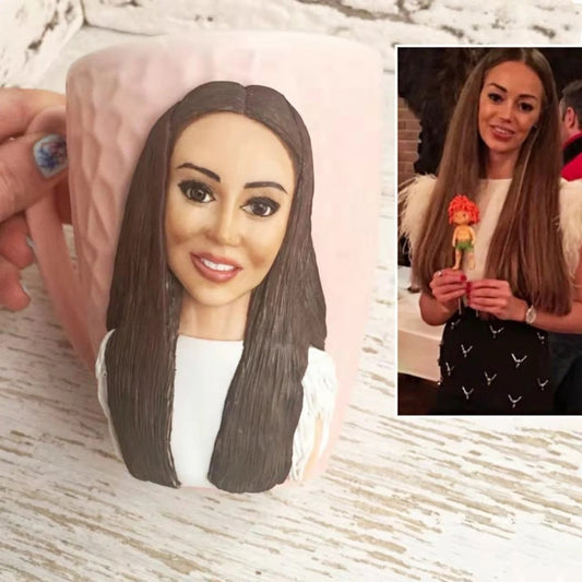 Custom Figurine Mug With Picture- Personalized 3D Portrait figure Coffee Mug, Handmade Gift for Coffee Lovers